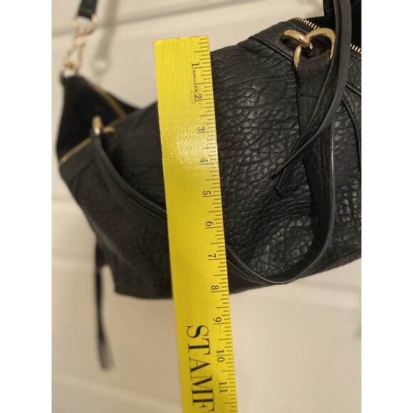 Vince Camuto Purse Bag Black Pebbled Leather Snap & Zip Multi Compartment - Picture 12 of 16